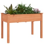 vidaXL Jardinieră cu căptușeală, maro, 118x59x76 cm, lemn masiv brad