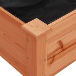 vidaXL Jardinieră cu căptușeală, maro, 118x59x76 cm, lemn masiv brad