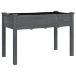 vidaXL Jardinieră cu căptușeală, gri, 118x59x76 cm, lemn masiv brad