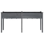 vidaXL Jardinieră cu căptușeală, gri, 161x45x76 cm, lemn masiv brad