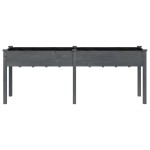 vidaXL Jardinieră cu căptușeală, gri, 203x53x76 cm, lemn masiv brad