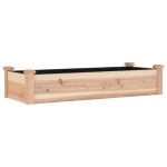 vidaXL Strat de grădină înălțat cu căptușeală, 120x45x25 cm, lemn brad
