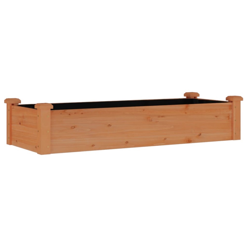 vidaXL Strat grădină înălțat cu căptușeală maro 120x45x25 cm lemn brad