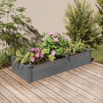 vidaXL Strat grădină înălțat cu căptușeală gri 120x45x25 cm lemn brad