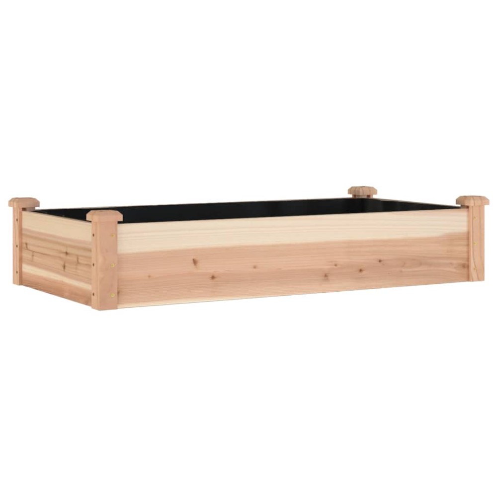 vidaXL Strat de grădină înălțat cu căptușeală, 120x60x25 cm, lemn brad