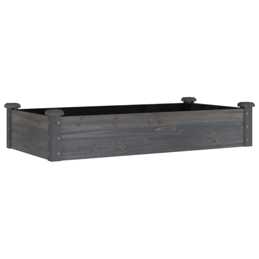 vidaXL Strat grădină înălțat cu căptușeală gri 120x60x25 cm lemn brad