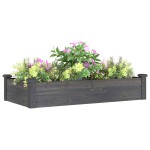 vidaXL Strat grădină înălțat cu căptușeală gri 120x60x25 cm lemn brad