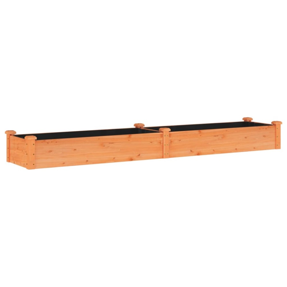 vidaXL Strat grădină înălțat cu căptușeală maro 240x45x25 cm lemn brad