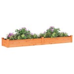 vidaXL Strat grădină înălțat cu căptușeală maro 240x45x25 cm lemn brad