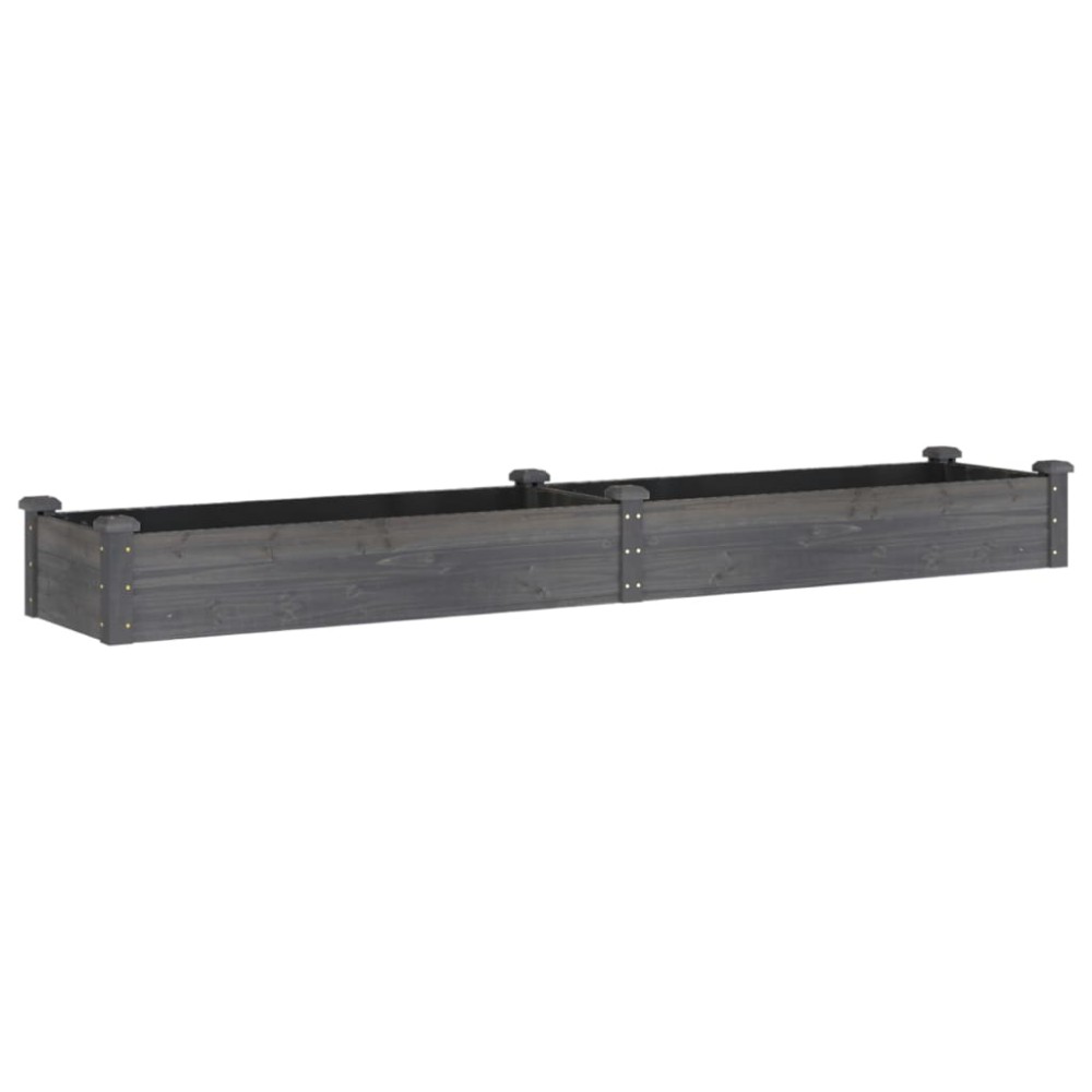 vidaXL Strat grădină înălțat cu căptușeală gri 240x45x25 cm, lemn brad