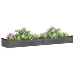 vidaXL Strat grădină înălțat cu căptușeală gri 240x45x25 cm, lemn brad