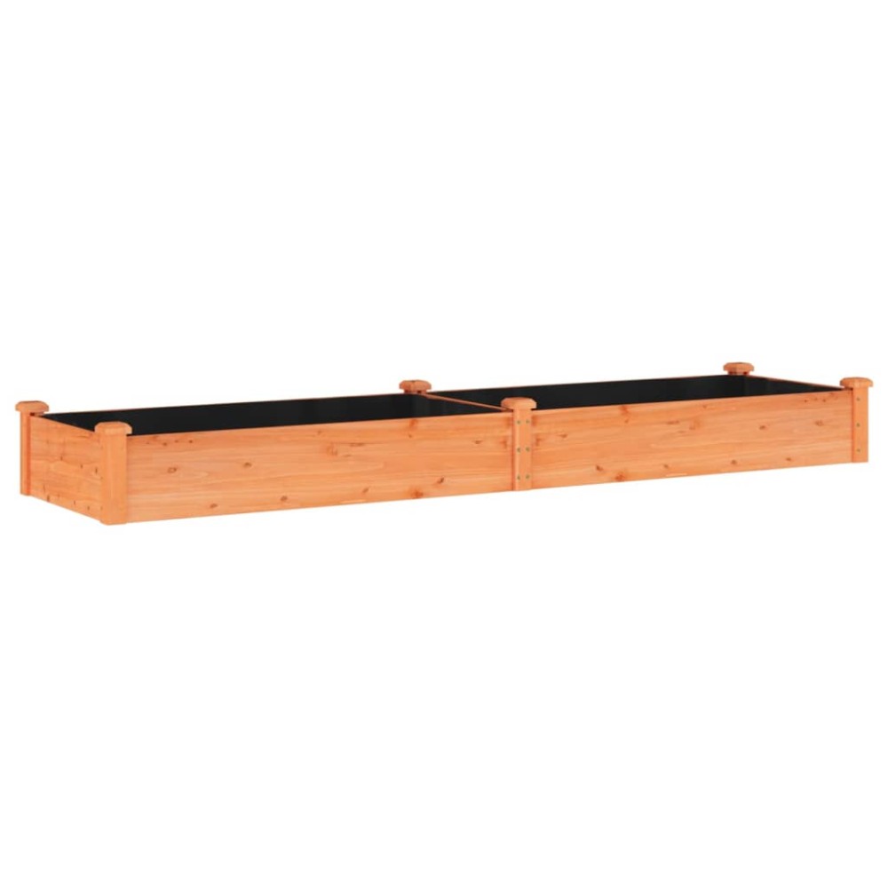 vidaXL Strat grădină înălțat cu căptușeală maro 240x60x25 cm lemn brad