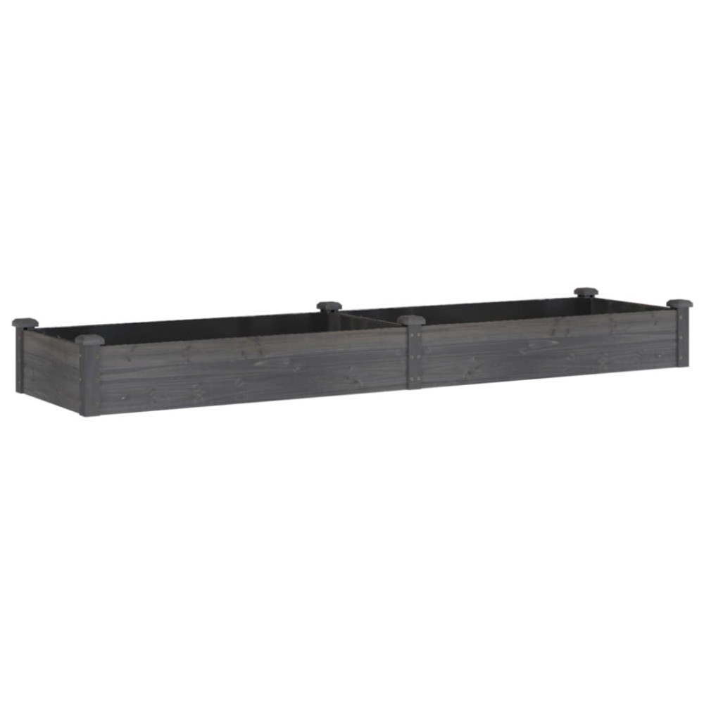 vidaXL Strat grădină înălțat cu căptușeală gri 240x60x25 cm, lemn brad