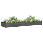 vidaXL Strat grădină înălțat cu căptușeală gri 240x60x25 cm, lemn brad