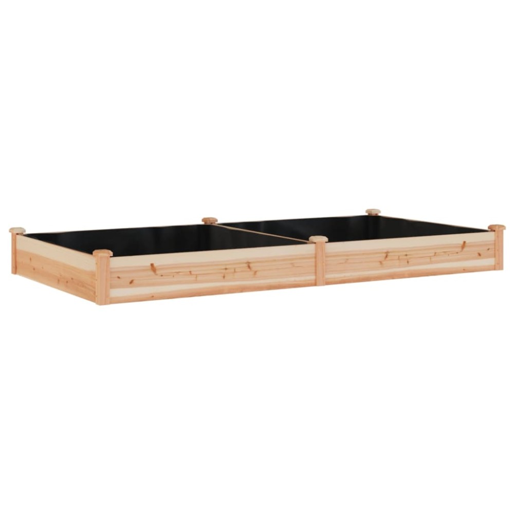 vidaXL Strat de grădină înălțat cu căptușeală, 240x120x25 cm lemn brad