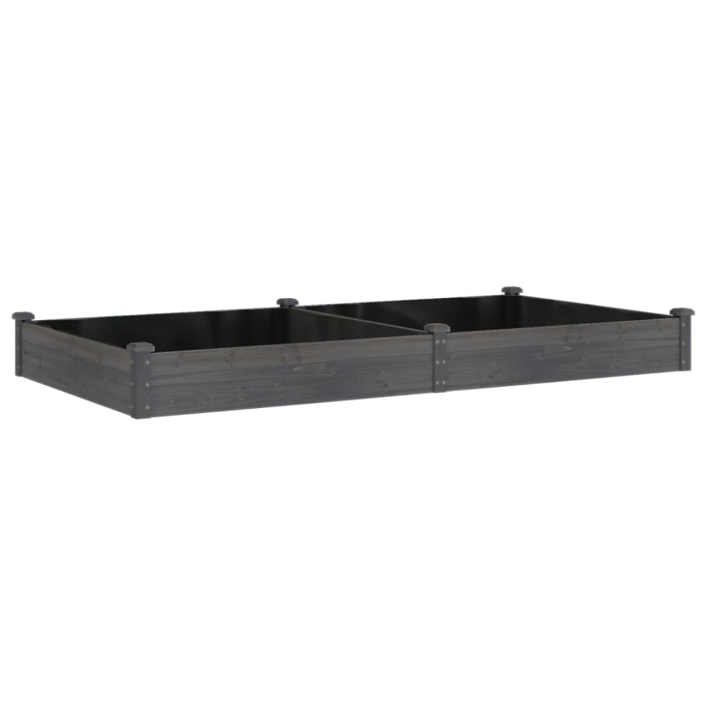 vidaXL Strat grădină înălțat cu căptușeală gri 240x120x25cm, lemn brad