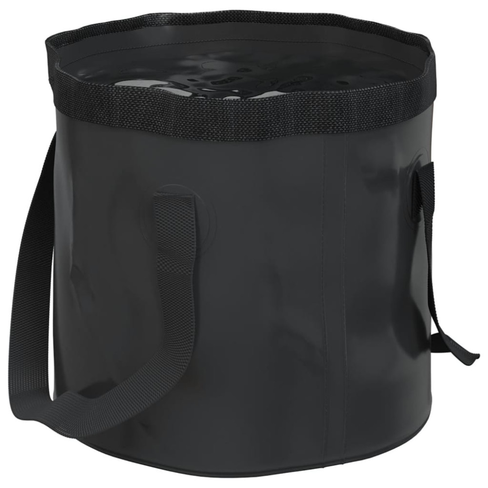 vidaXL Găleți pliabile, 2 buc., negru, 20 L, PVC