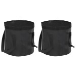 vidaXL Găleți pliabile, 2 buc., negru, 20 L, PVC vidaXL Găleți pliabile, 2 buc., negru, 20 L, PVC