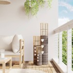 vidaXL Suporturi pentru lumânări, 3 buc., gri, răchită vidaXL Suporturi pentru lumânări, 3 buc., gri, răchită