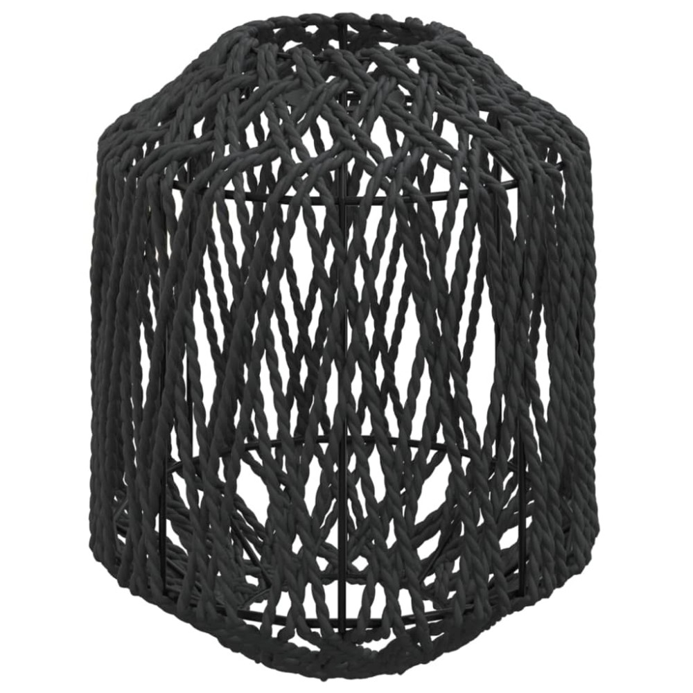 vidaXL Abajur de veioză, negru, Ø23x28 cm, fier și hârtie