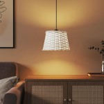 vidaXL Abajur lustră, alb, Ø25x17 cm, răchită