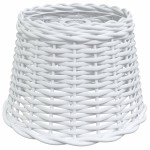 vidaXL Abajur lustră, alb, Ø30x20 cm, răchită vidaXL Abajur lustră, alb, Ø30x20 cm, răchită