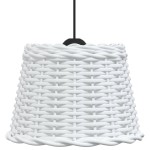 vidaXL Abajur lustră, alb, Ø30x20 cm, răchită vidaXL Abajur lustră, alb, Ø30x20 cm, răchită
