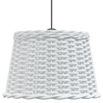 vidaXL Abajur lustră, alb, Ø40x26 cm, răchită vidaXL Abajur lustră, alb, Ø40x26 cm, răchită