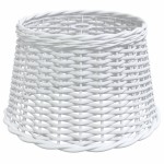 vidaXL Abajur lustră, alb, Ø45 x 28 cm, răchită vidaXL Abajur lustră, alb, Ø45 x 28 cm, răchită
