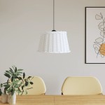 vidaXL Abajur lustră, alb, Ø45 x 28 cm, răchită vidaXL Abajur lustră, alb, Ø45 x 28 cm, răchită