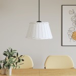 vidaXL Abajur lustră, alb, Ø50x30 cm, răchită vidaXL Abajur lustră, alb, Ø50x30 cm, răchită