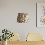 vidaXL Abajur lustră, maro, Ø40x26 cm, răchită vidaXL Abajur lustră, maro, Ø40x26 cm, răchită