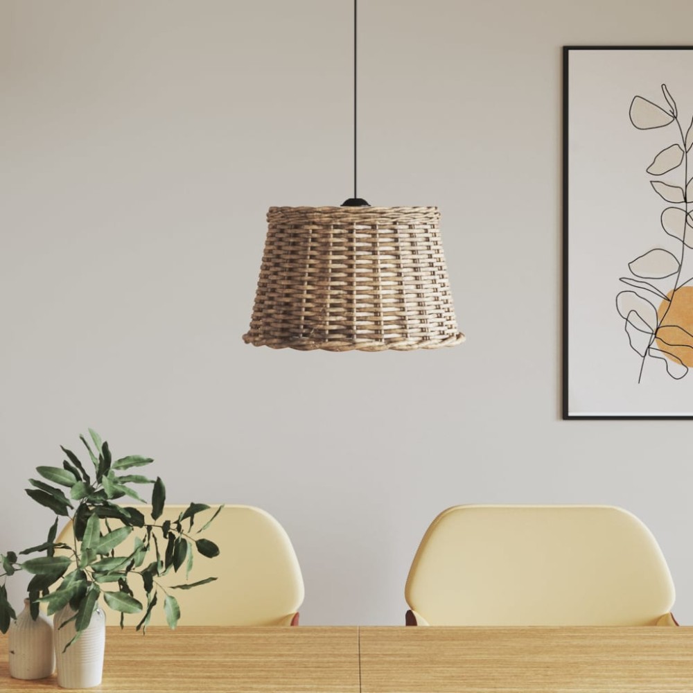 vidaXL Abajur lustră, maro, Ø45x28 cm, răchită