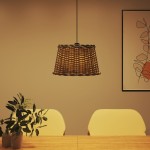 vidaXL Abajur lustră, maro, Ø45x28 cm, răchită vidaXL Abajur lustră, maro, Ø45x28 cm, răchită