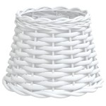 vidaXL Abajur de veioză, alb, Ø20x15 cm, răchită vidaXL Abajur de veioză, alb, Ø20x15 cm, răchită