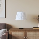 vidaXL Abajur de veioză, alb, Ø30x20 cm, răchită vidaXL Abajur de veioză, alb, Ø30x20 cm, răchită