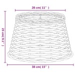 vidaXL Abajur veioză, alb, Ø38x23 cm, răchită vidaXL Abajur veioză, alb, Ø38x23 cm, răchită
