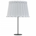 vidaXL Abajur veioză, alb, Ø40x26 cm, răchită