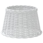 vidaXL Abajur lustră, alb, Ø45 x 28 cm, răchită vidaXL Abajur lustră, alb, Ø45 x 28 cm, răchită