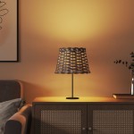 vidaXL Abajur de veioză maro Ø20x15 cm răchită vidaXL Abajur de veioză maro Ø20x15 cm răchită