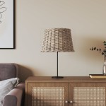 vidaXL Abajur veioză, maro, Ø40x26 cm, răchită