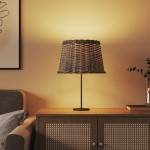 vidaXL Abajur veioză, maro, Ø40x26 cm, răchită