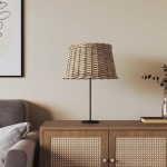 vidaXL Abajur de veioză, maro, Ø45x28 cm, răchită vidaXL Abajur de veioză, maro, Ø45x28 cm, răchită