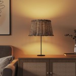 vidaXL Abajur de veioză, maro, Ø45x28 cm, răchită vidaXL Abajur de veioză, maro, Ø45x28 cm, răchită