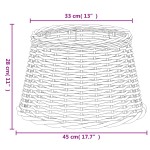 vidaXL Abajur de veioză, maro, Ø45x28 cm, răchită vidaXL Abajur de veioză, maro, Ø45x28 cm, răchită