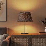 vidaXL Abajur veioză, maro, Ø50x30 cm, răchită vidaXL Abajur veioză, maro, Ø50x30 cm, răchită
