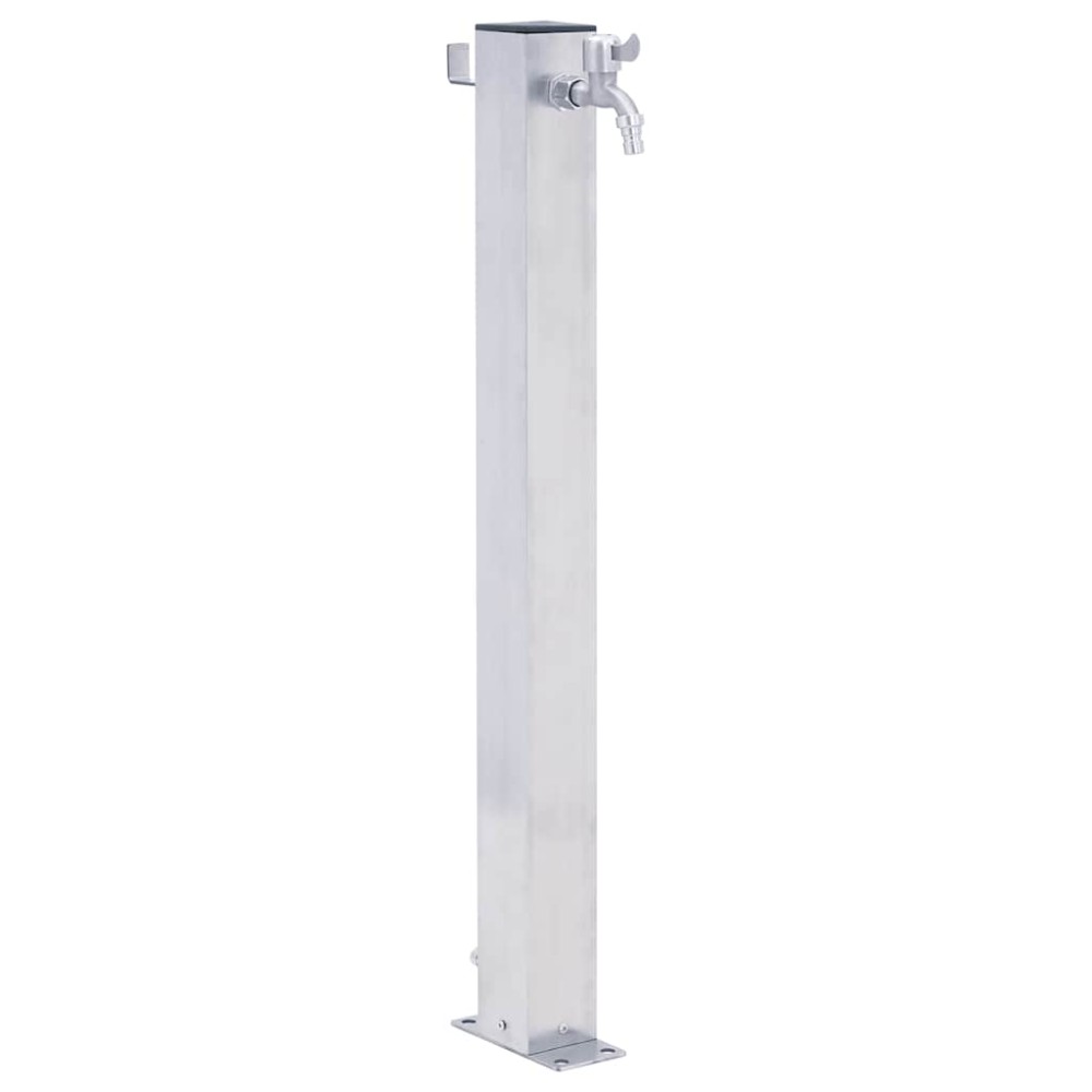 vidaXL Coloană de apă de grădină, 100 cm, oțel inoxidabil, pătrat