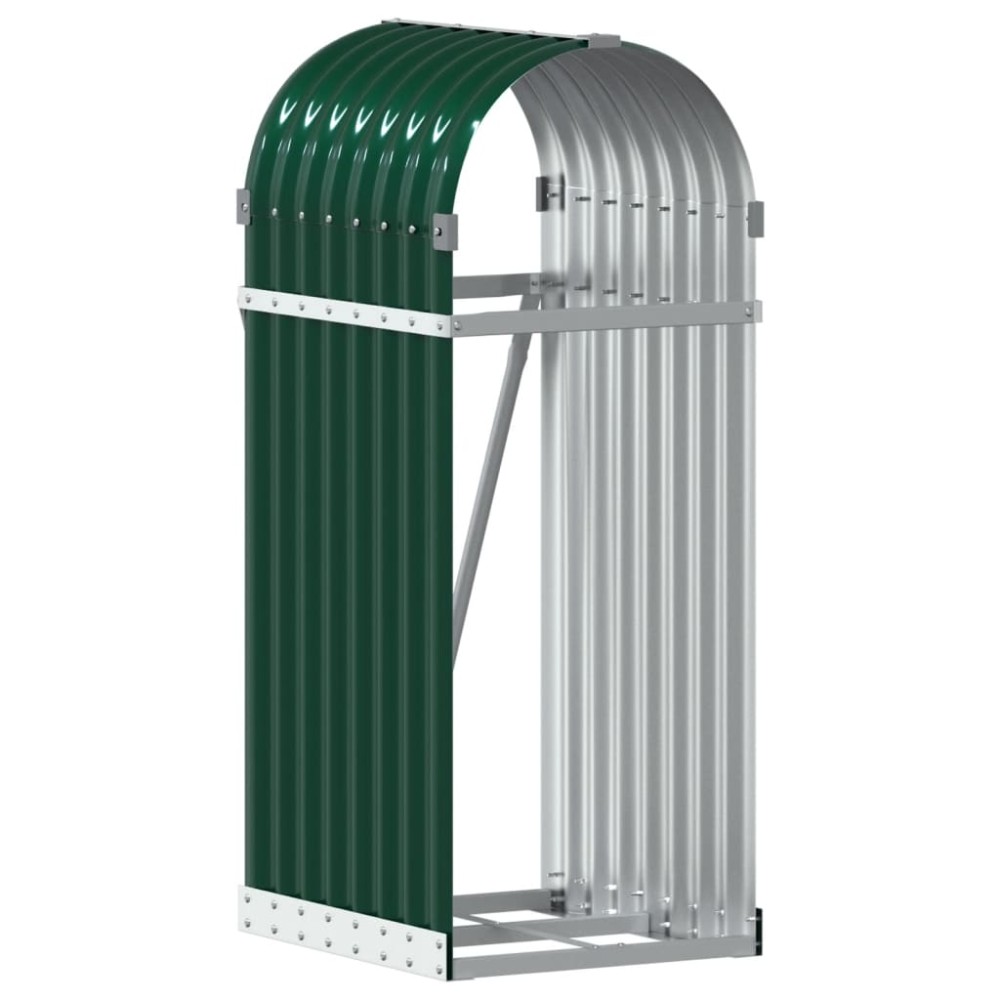 vidaXL Suport pentru bușteni verde 40x45x100 cm oțel galvanizat