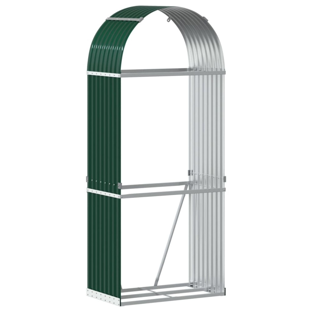 vidaXL Suport pentru bușteni verde 80x45x190 cm oțel galvanizat