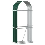 vidaXL Suport pentru bușteni verde 80x45x190 cm oțel galvanizat